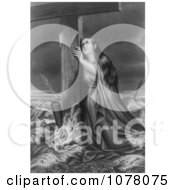 Poster, Art Print Of Woman In A Stormy Sea Clinging To A Wooden Cross
