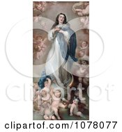 Mary As The The Immaculate Conception With Clouds And Cherubs Royalty Free Historical Clip Art by JVPD #COLLC1078077-0002