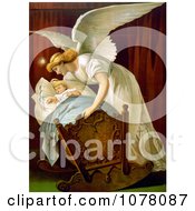 Poster, Art Print Of Angel Rocking A Baby Cradle