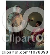 Poster, Art Print Of Florence Nightingale With A Lamp Near A Man