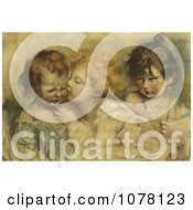 Poster, Art Print Of Three Children One Kissing Another