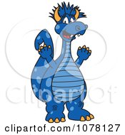 Happy Blue Punk Dragon School Mascot
