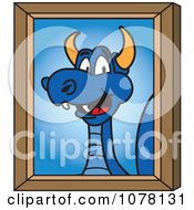 Poster, Art Print Of Blue Dragon School Mascot Portrait