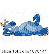 Clipart Blue Dragon School Mascot Reclined Royalty Free Vector Illustration