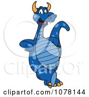 Blue Dragon School Mascot Leaning