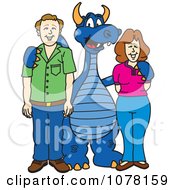 Poster, Art Print Of Blue Dragon School Mascot With Parents