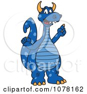 Blue Dragon School Mascot With An Idea
