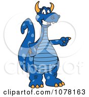 Blue Dragon School Mascot Pointing