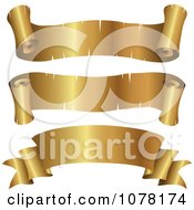 Poster, Art Print Of 3d Blank Golden Parchment Ribbon Banners