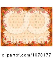 Poster, Art Print Of Border Of Autumn Leaves Over A Pattern