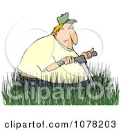 Poster, Art Print Of White Man Mowing In Really Tall Grass