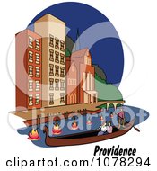 Poster, Art Print Of Couple Enjoying A Gondola Ride On The River In Providence Rhode Island