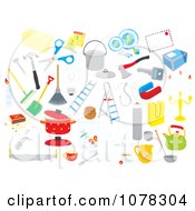 Clipart Set Of Tools And Kitchen Items Royalty Free Vector Illustration