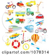 Set Of Transportation Vehicles