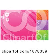 Poster, Art Print Of Floral Backgrounds Of Daisies On Pink Orange Purple And Green With Copyspace
