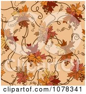 Poster, Art Print Of Seamless Autumn Leaf And Vine Background