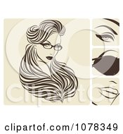Poster, Art Print Of Beautiful Woman With Hair Extensions And Glasses