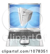 Poster, Art Print Of 3d Daily Newspaper Over A Laptop Computer