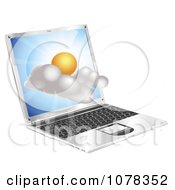 Poster, Art Print Of 3d Sunny Weather Cloud Emerging From A Laptop