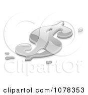 Clipart 3d Liquid Silver Metal Dollar USD Symbo Royalty Free Vector Illustration