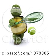 Poster, Art Print Of 3d Tortoise Playing Tennis