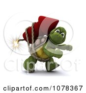 Poster, Art Print Of 3d Tortoise Strapped To A Fourth Of July Rocket Firework