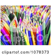 Clipart Background Of 3d Colored Pencils Royalty Free CGI Illustration