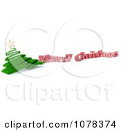 Clipart 3d Merry Christmas Greeting By A Scribble Tree Royalty Free CGI Illustration