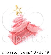 Clipart 3d Red Transparent Scribble Christmas Tree With A Gold Star Royalty Free CGI Illustration