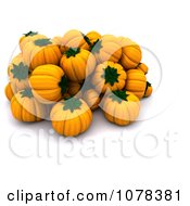 Poster, Art Print Of 3d Pile Of Halloween Pumpkins