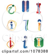 Clipart Abstract Colorful Letter I Logos Royalty Free Vector Illustration