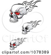 Clipart Flaming Skulls Royalty Free Vector Illustration