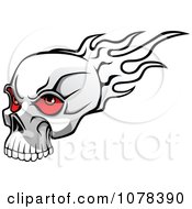 Clipart Flaming Skull With Red Eyeballs Royalty Free Vector Illustration