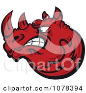 Clipart Angry Red Rhino Logo Royalty Free Vector Illustration
