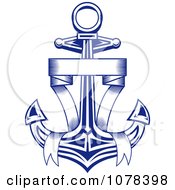 Poster, Art Print Of Blue Ribbon And Nautical Anchor Logo 2