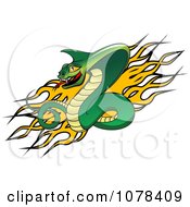 Aggressive Viper Snake And Flames Logo