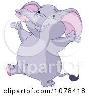 Cute Happy Purple Elephant