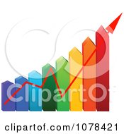 Poster, Art Print Of 3d Colorful Arrow Energy Use Chart With An Increase Arrow