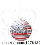 Clipart 3d Hanging American Flag Christmas Bauble Royalty Free Vector Illustration