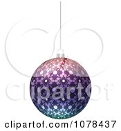 Clipart Hanging Purple Floral Christmas Bauble Royalty Free Vector Illustration