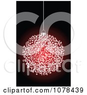 Clipart Red Glowing Hanging Christmas Bauble Royalty Free Vector Illustration