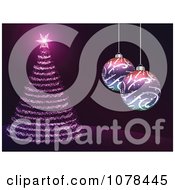 Clipart Christmas Baubles And A Christmas Tree 2 Royalty Free Vector Illustration