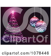 Poster, Art Print Of Christmas Baubles And A Christmas Tree 1