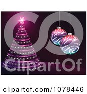 Clipart Christmas Baubles And A Christmas Tree 1 Royalty Free Vector Illustration