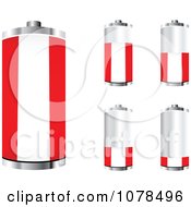 Poster, Art Print Of 3d Austrian Flag Batteries At Different Charge Levels