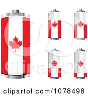 Poster, Art Print Of 3d Canadian Flag Batteries At Different Charge Levels
