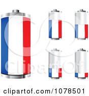 Poster, Art Print Of 3d French Flag Batteries At Different Charge Levels