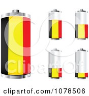 Poster, Art Print Of 3d Belgian Flag Batteries At Different Charge Levels