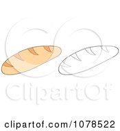 Clipart Colored And Outlined French Bread Royalty Free Vector Illustration