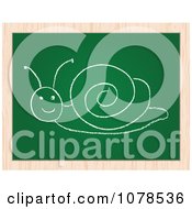 Clipart Drawing Of A Snail On A Chalk Board Royalty Free Vector Illustration